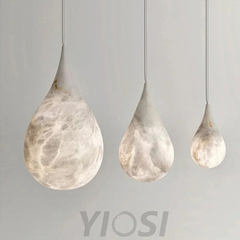 Modern Alabaster Raindrop Pendant Lighting