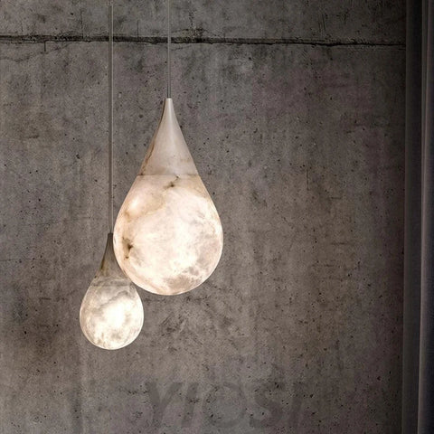 Modern Alabaster Raindrop Pendant Lighting