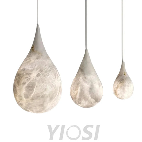 Modern Alabaster Raindrop Pendant Lighting