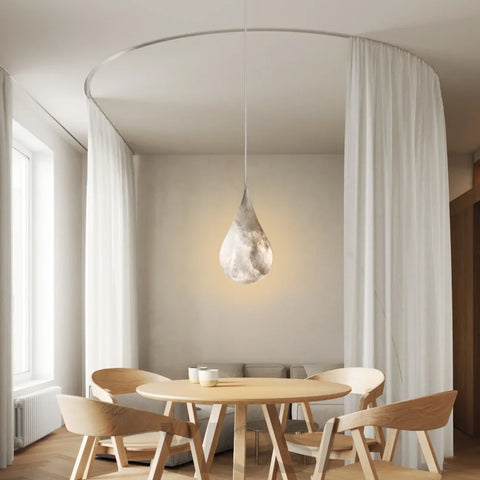 Modern Alabaster Raindrop Pendant Lighting