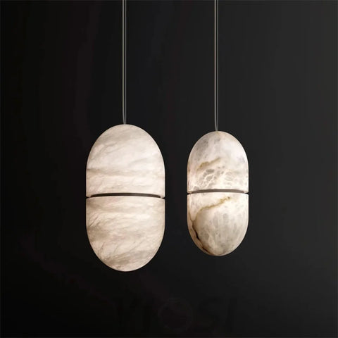 Modern Alabaster Symmetry Island Mini Pendant Light