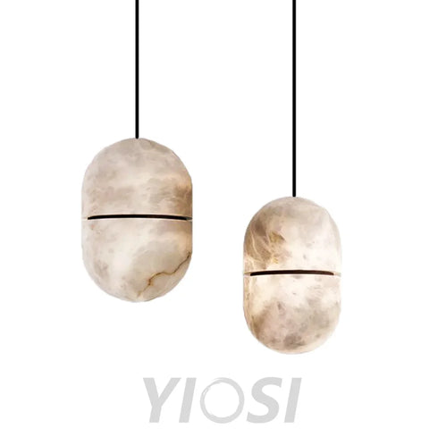 Modern Alabaster Symmetry Island Mini Pendant Light