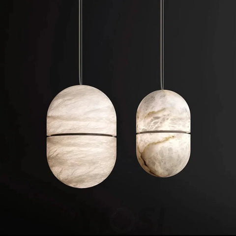 Modern Alabaster Symmetry Island Mini Pendant Light