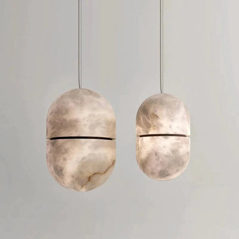 Modern Alabaster Symmetry Island Mini Pendant Light