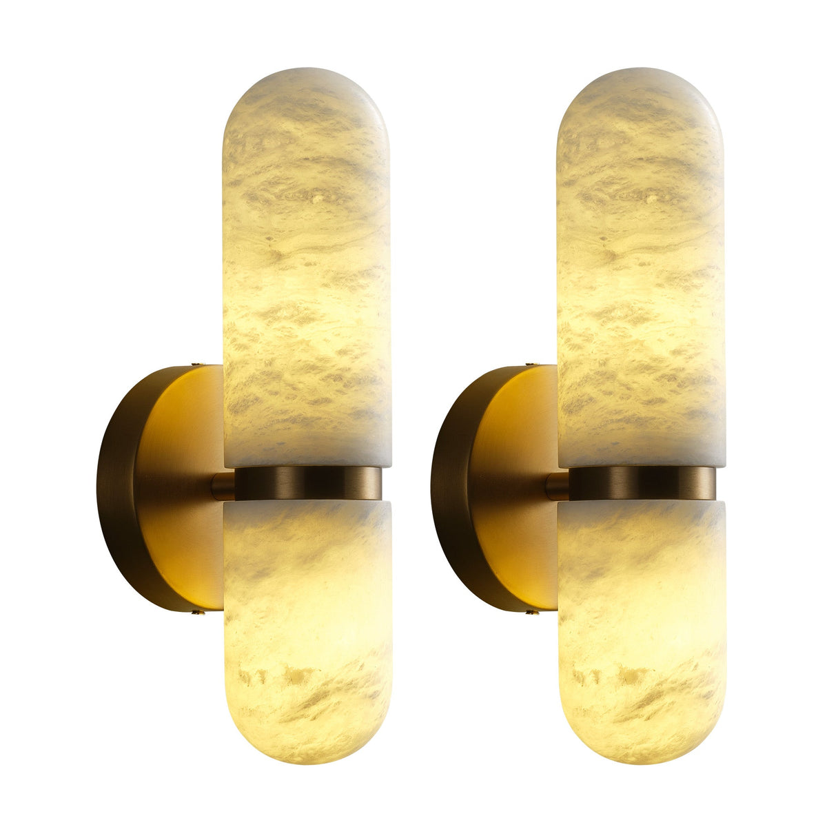 Modern Alabaster Wall Lamp Gold / 2pc