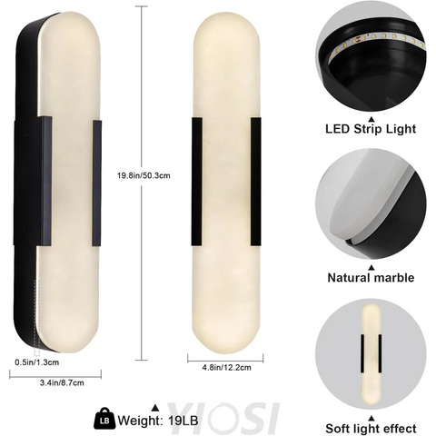 Modern Alabaster Wall Sconce - 2 Pack
