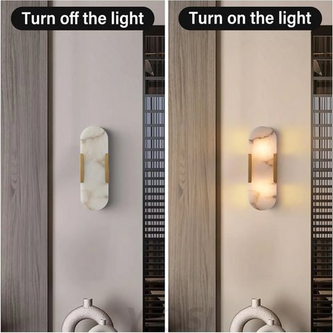Modern Alabaster Wall Sconce - 2 Pack