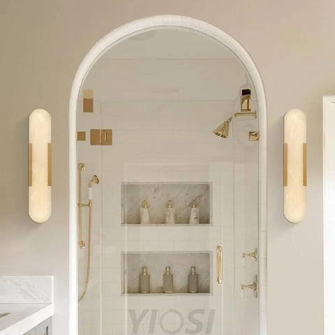 Modern Alabaster Wall Sconce - 2 Pack