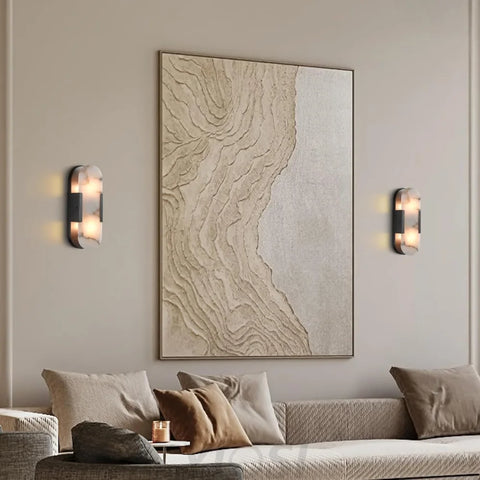 Modern Alabaster Wall Sconce - 2 Pack