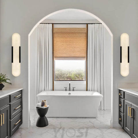 Modern Alabaster Wall Sconce - 2 Pack
