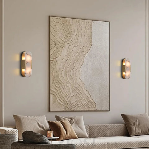 Modern Alabaster Wall Sconce - 2 Pack