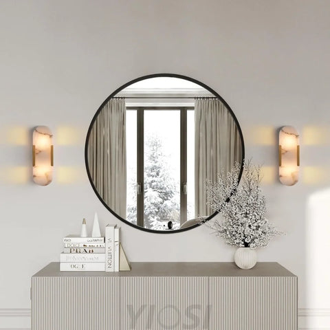 Modern Alabaster Wall Sconce - 2 Pack