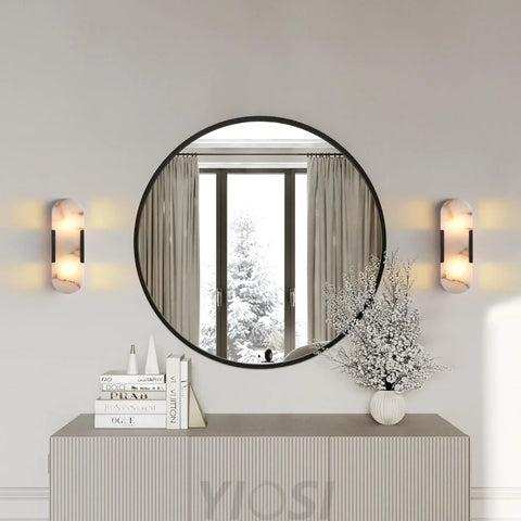 Modern Alabaster Wall Sconce - 2 Pack