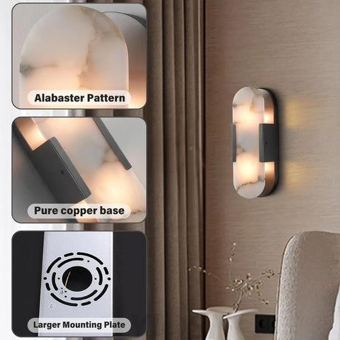 Modern Alabaster Wall Sconce - 2 Pack