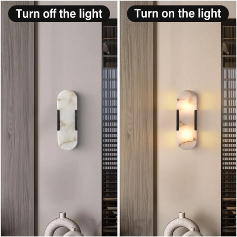 Modern Alabaster Wall Sconce - 2 Pack