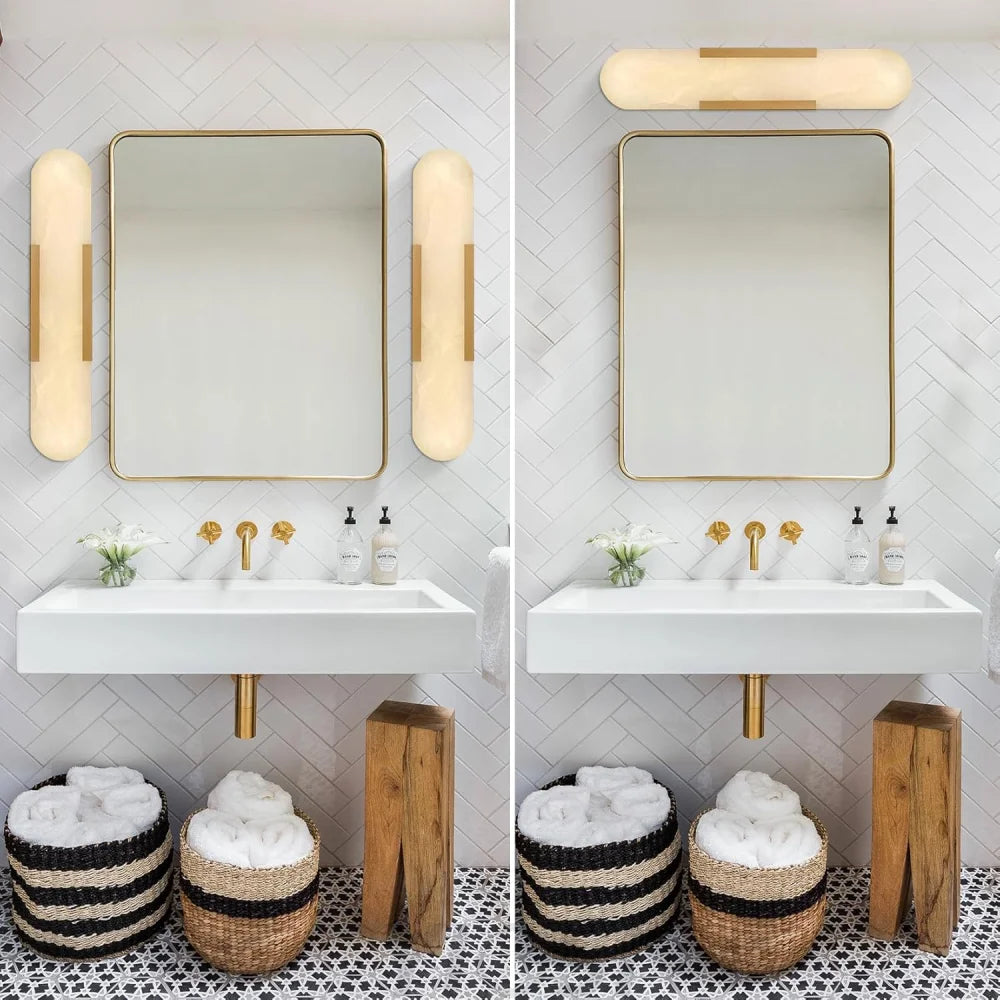 Modern Alabaster Wall Sconce - 2 Pack