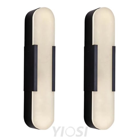 Modern Alabaster Wall Sconce - 2 Pack Black / 19.7 in-2pk