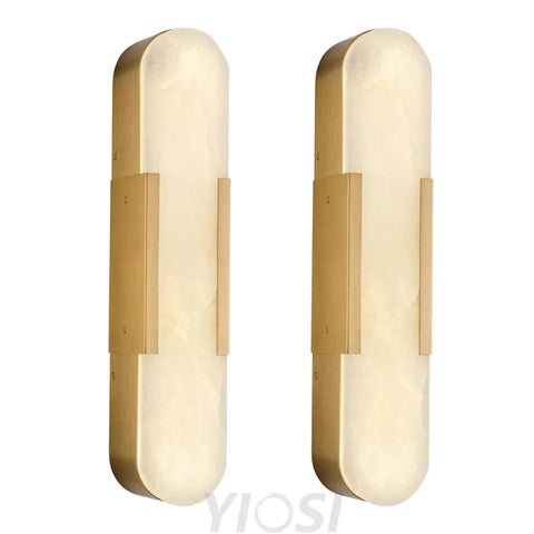 Modern Alabaster Wall Sconce - 2 Pack Gold / 19.7 in-2pk