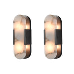 Modern Alabaster Wall Sconce - 2 Pack Black / 13.8 in-2pk