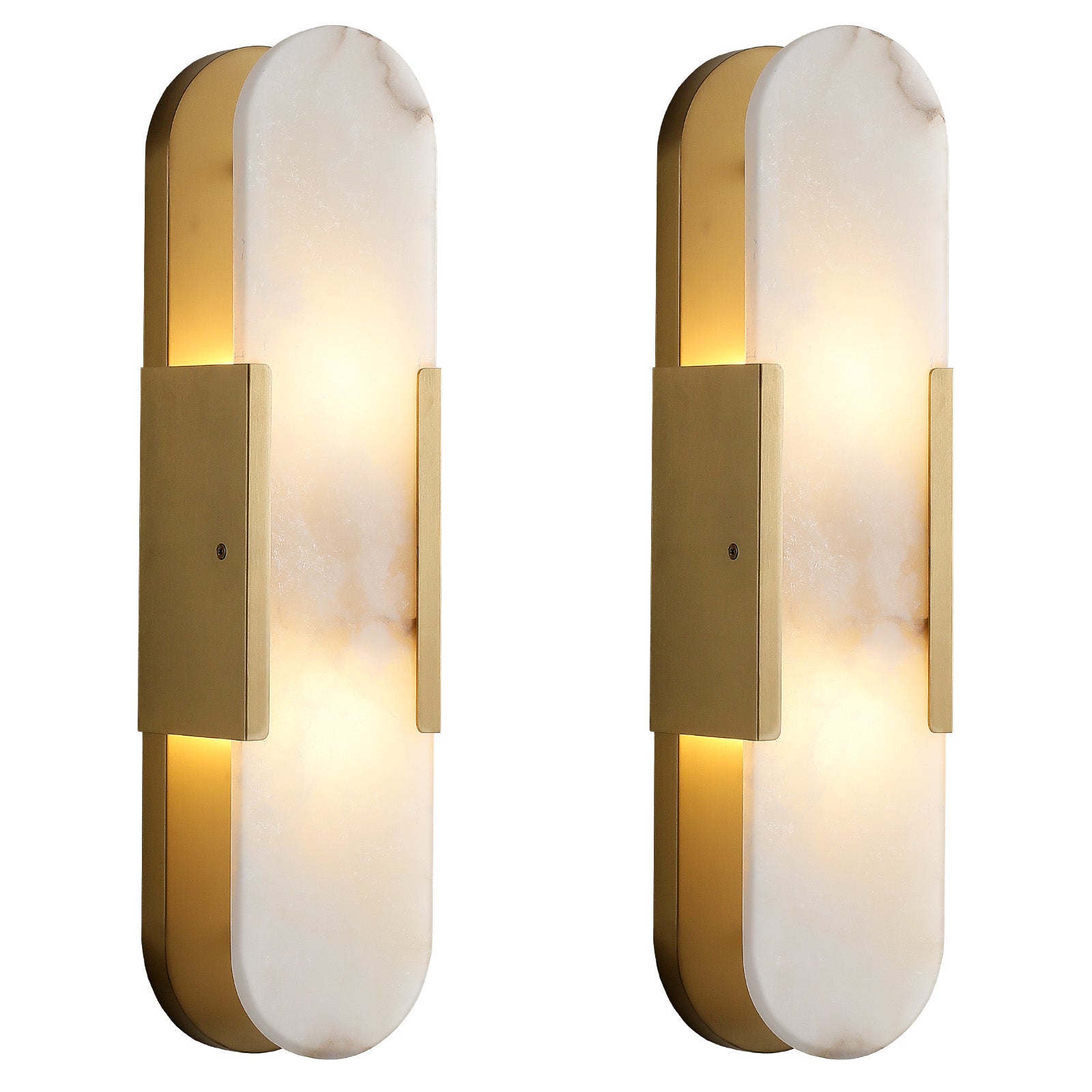 Modern Alabaster Wall Sconce - 2 Pack