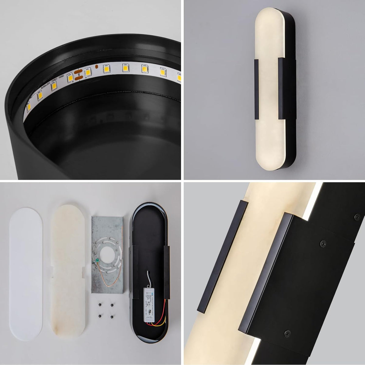 Modern Alabaster Wall Sconce - 2 Pack