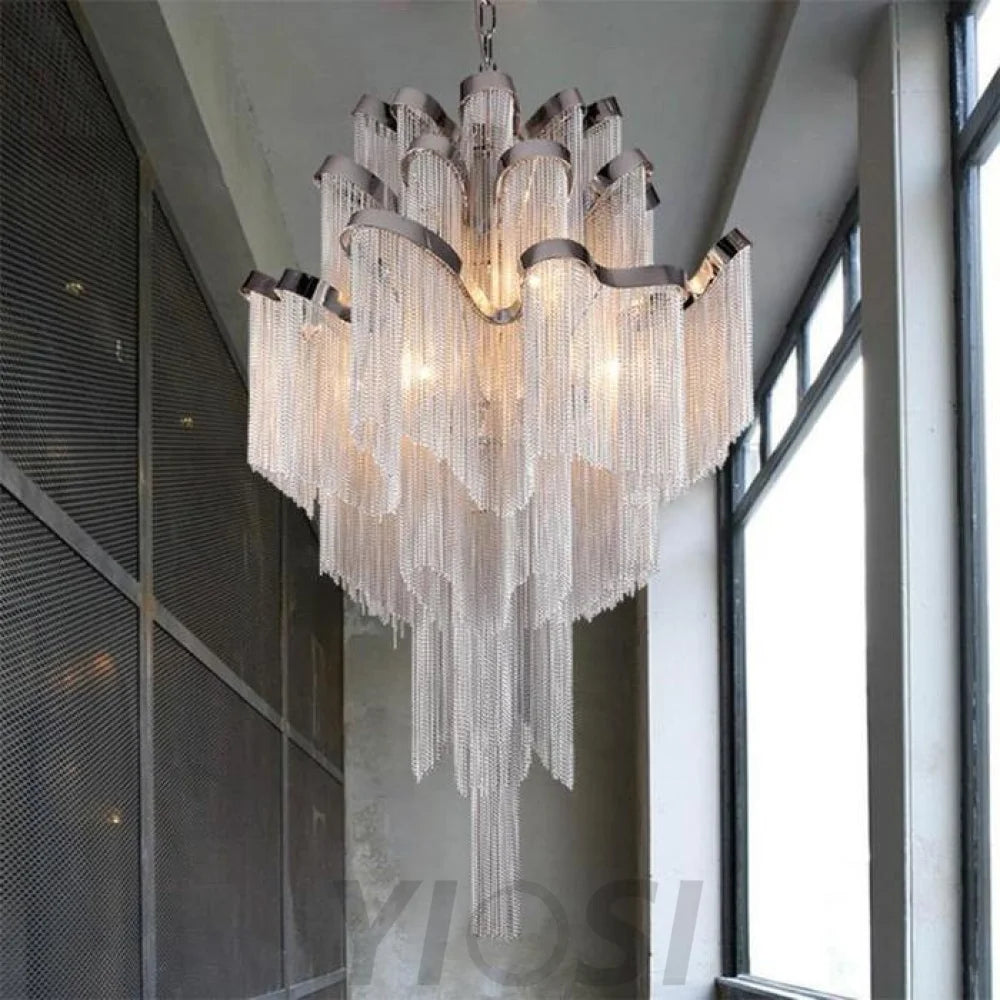 chandelier in living room