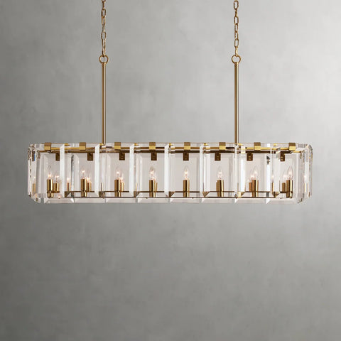 Modern Amaya Rectangular Chandelier Brass / 16 Light Chandelier