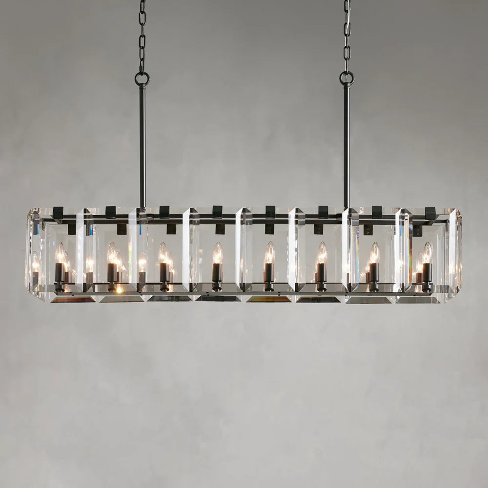 Modern Amaya Rectangular Chandelier Bronze / 16 Light Chandelier