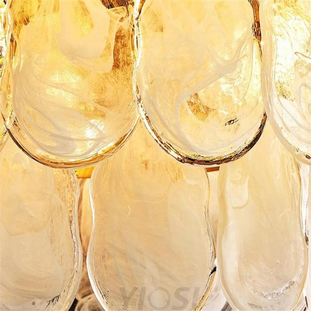 Modern Art Class Frosted Glass Linear Chandelier Island