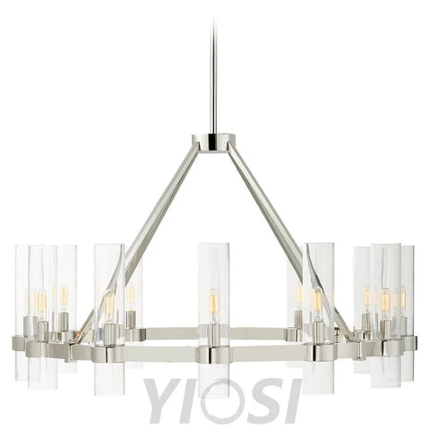 Modern Art Glass Presidio Chandelier 12-Light Chandelier