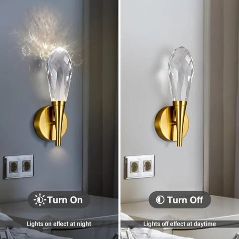 Modern bathroom vanity wall lamp in front of the mirror