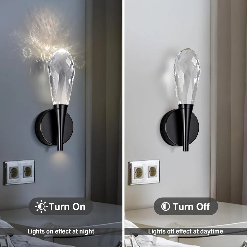 Modern bathroom vanity wall lamp in front of the mirror