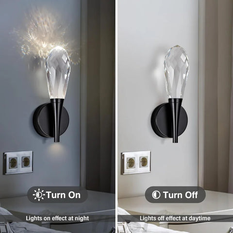 Modern bathroom vanity wall lamp in front of the mirror
