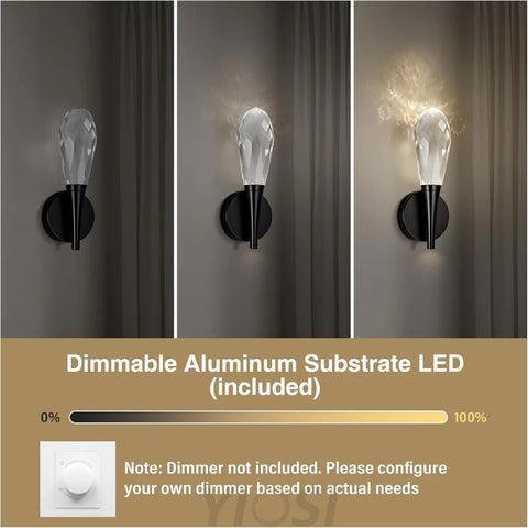 Modern bathroom vanity wall lamp in front of the mirror