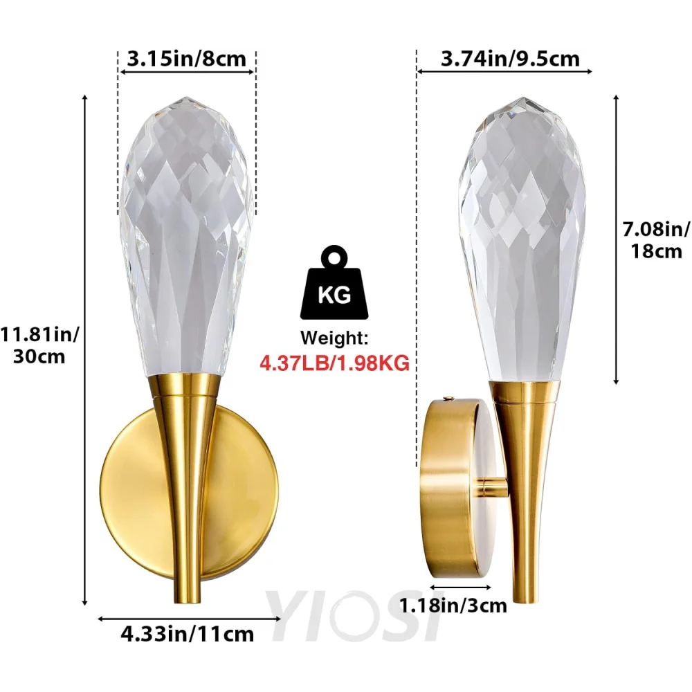 Modern bathroom vanity wall lamp in front of the mirror