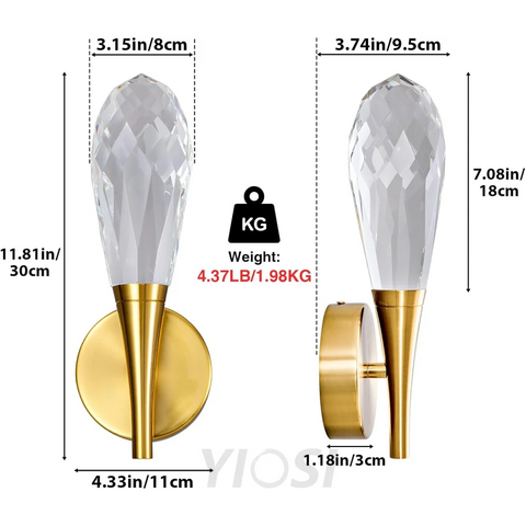 Modern bathroom vanity wall lamp in front of the mirror