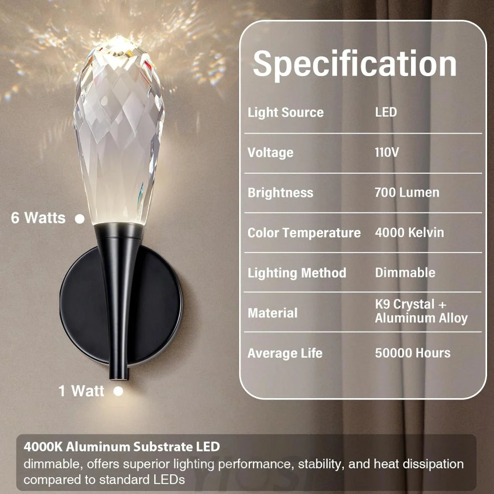 Modern bathroom vanity wall lamp in front of the mirror