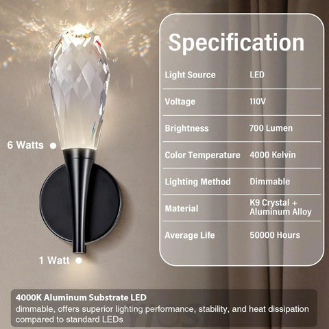 Modern bathroom vanity wall lamp in front of the mirror