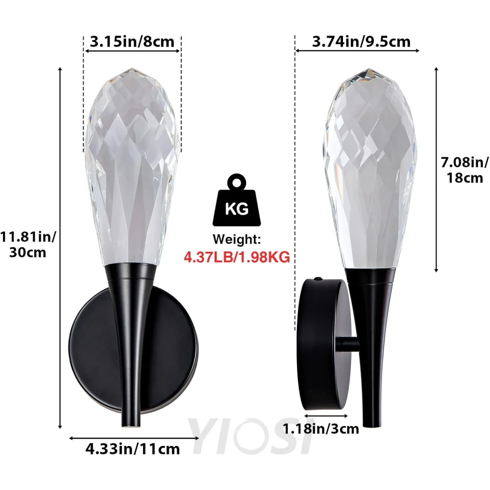 Modern bathroom vanity wall lamp in front of the mirror