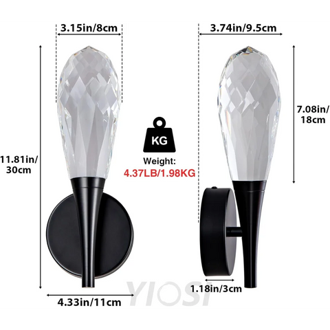 Modern bathroom vanity wall lamp in front of the mirror