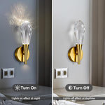 Modern bathroom vanity wall lamp in front of the mirror