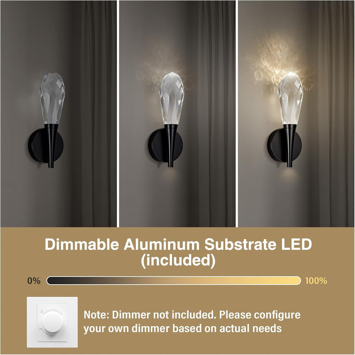 Modern bathroom vanity wall lamp in front of the mirror