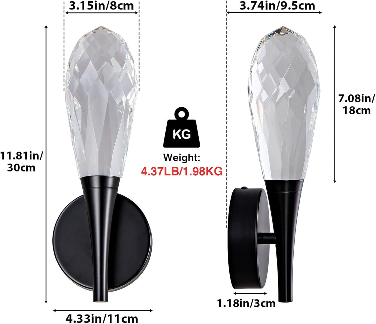 Modern bathroom vanity wall lamp in front of the mirror