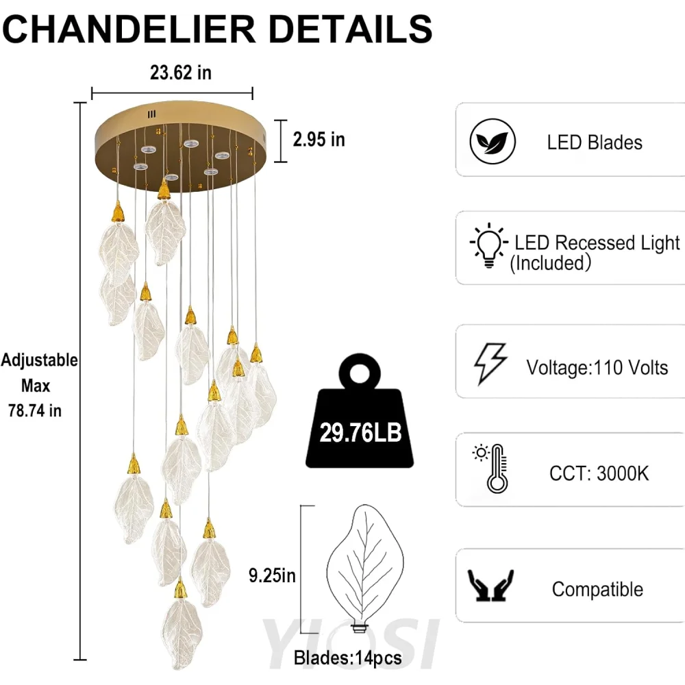 Modern blade-type Chandelier
