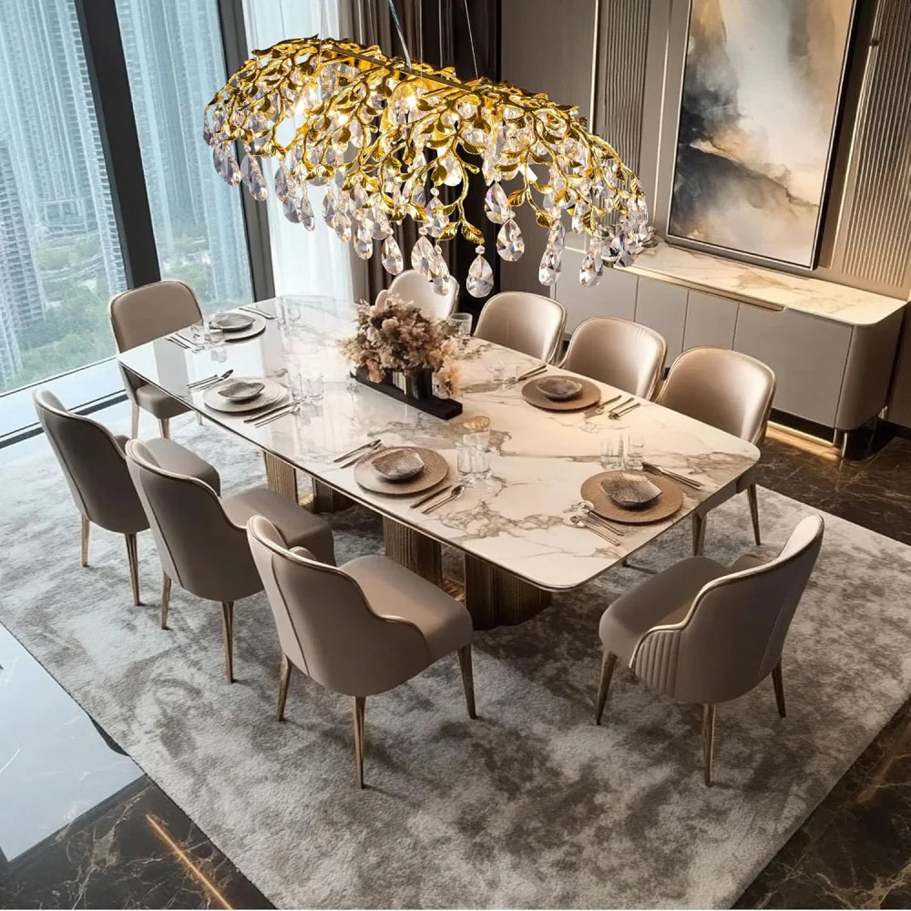 Modern branch-and-leaves-shaped chandelier
