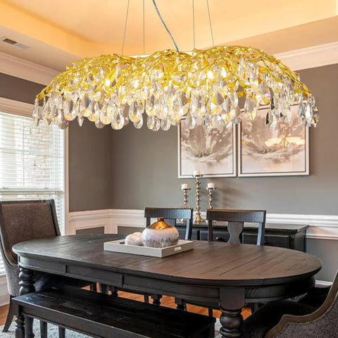 Modern branch-and-leaves-shaped chandelier