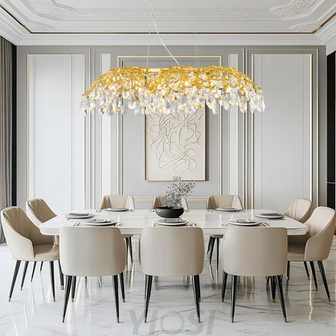 Modern branch-and-leaves-shaped chandelier