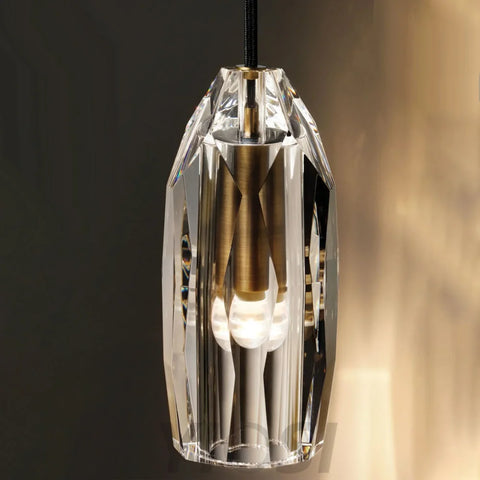 Modern Brass Crystal Wall Sconce