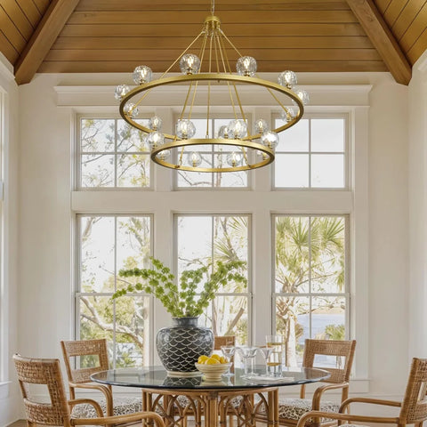 Modern Carriage Wheel Crystal Chandelier
