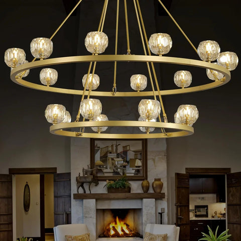 Modern Carriage Wheel Crystal Chandelier